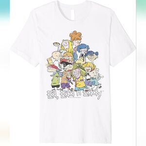 Ed, Edd N Eddy Group Shot Logo Premium White T-Shirt 2018 Sz XL